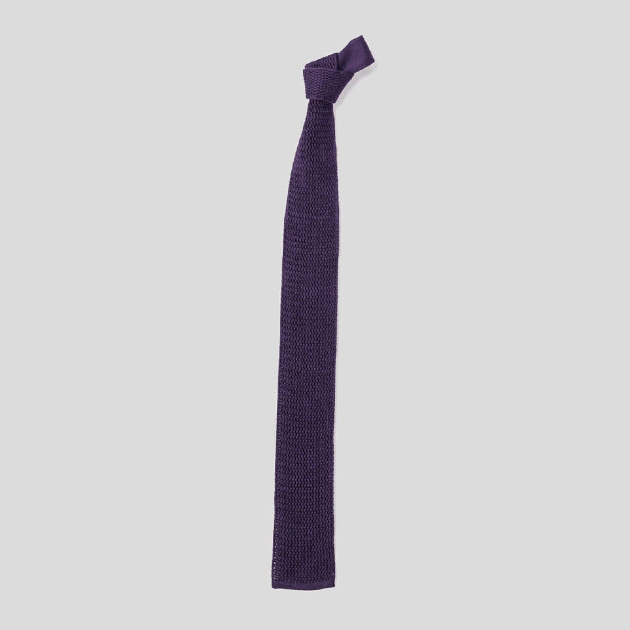 The Purple Harlow Knit Tie Tie- Ledbury