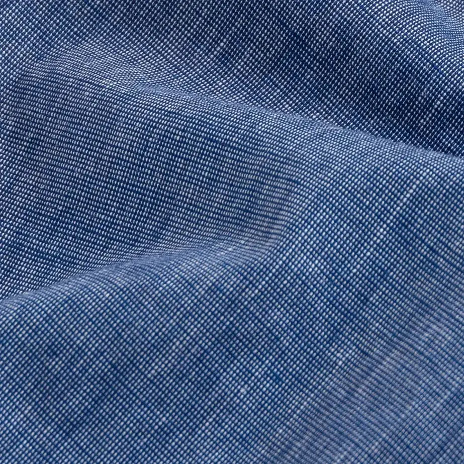 The Navy Short Sleeve Barretto Cotton Linen Custom Shirt Custom Short Sleeve Shirt- Ledbury