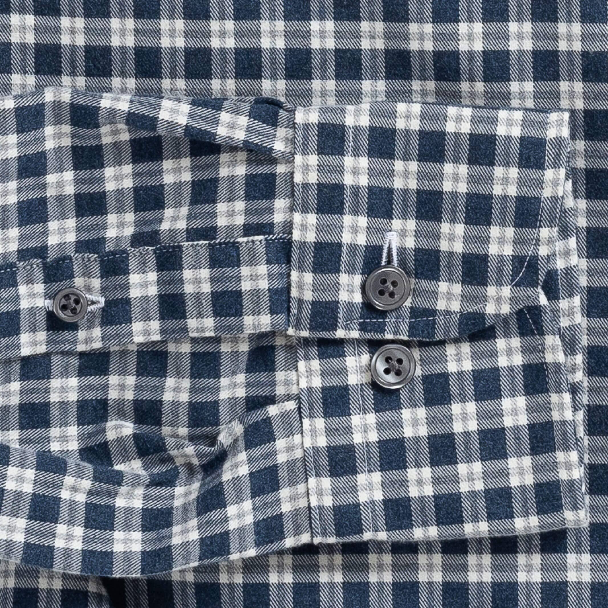 The Vintage Navy Thomas Mason Hartney Flannel Custom Shirt Custom Casual Shirt- Ledbury
