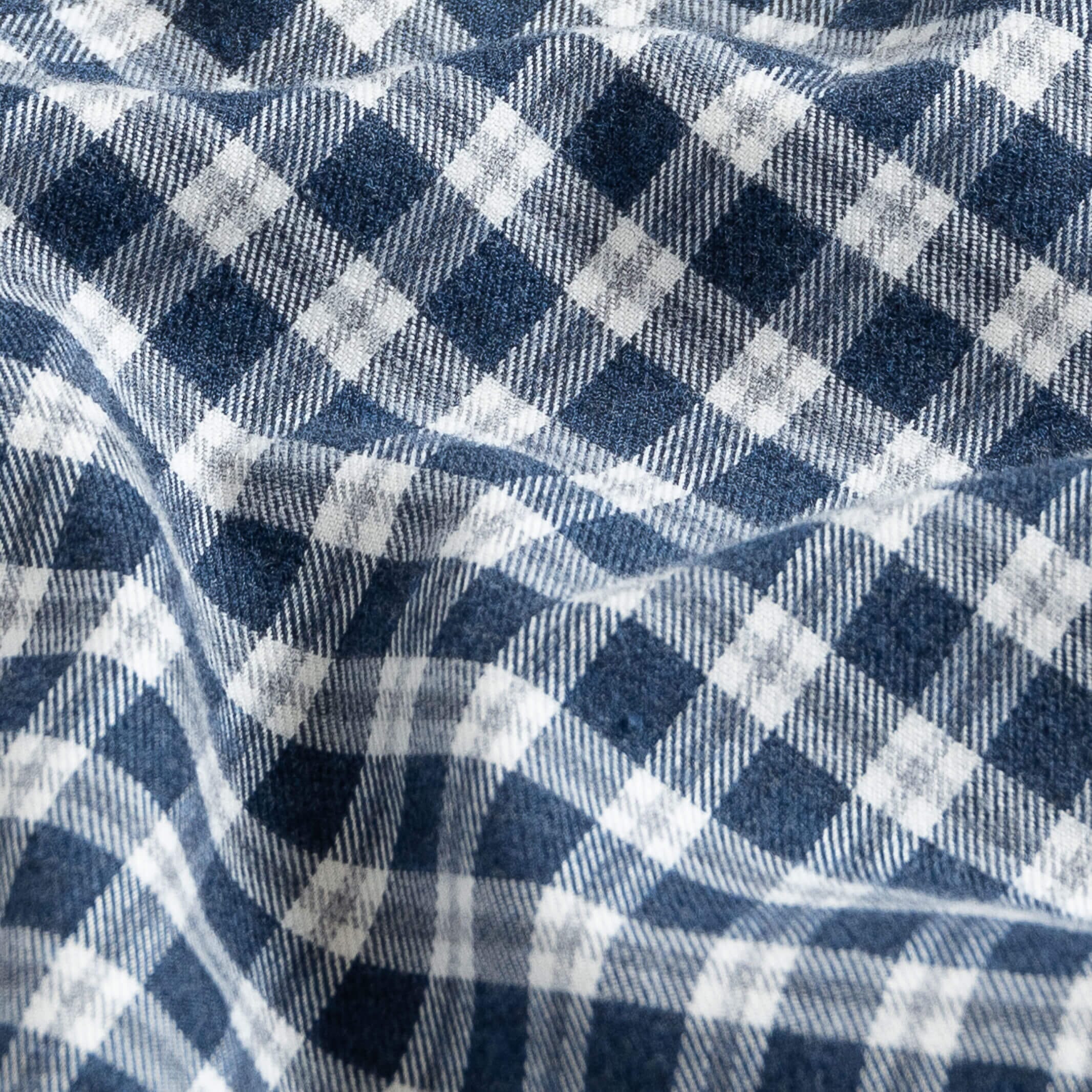 The Vintage Navy Thomas Mason Hartney Flannel Custom Shirt Custom Casual Shirt- Ledbury