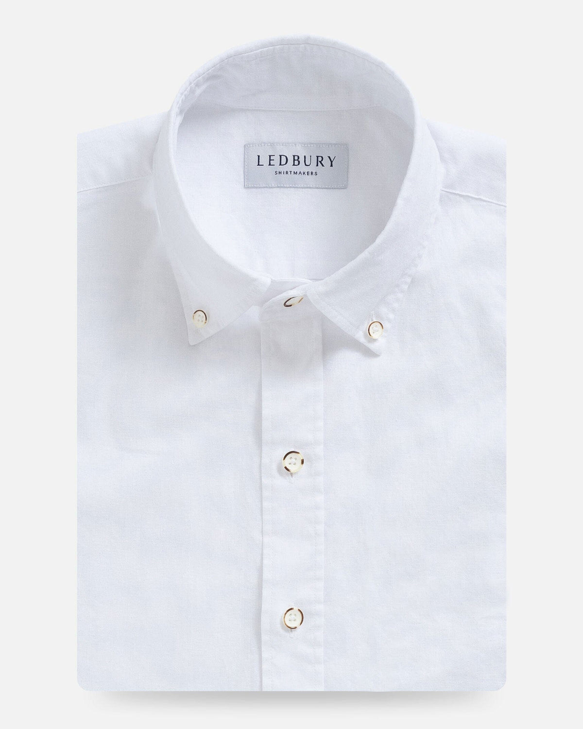 The White Barretto Cotton Linen Custom Shirt Custom Casual Shirt- Ledbury