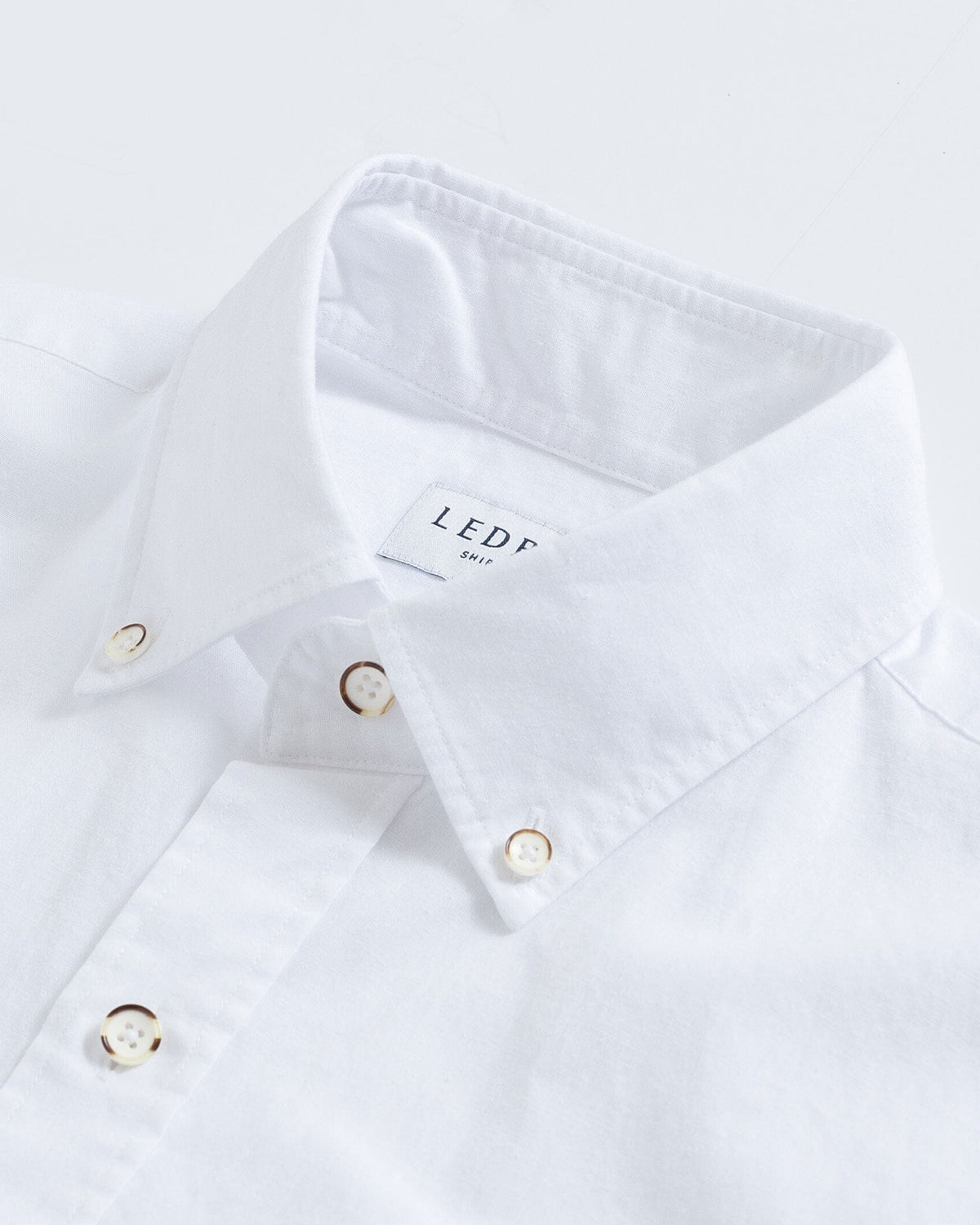 The White Barretto Cotton Linen Custom Shirt Custom Casual Shirt- Ledbury