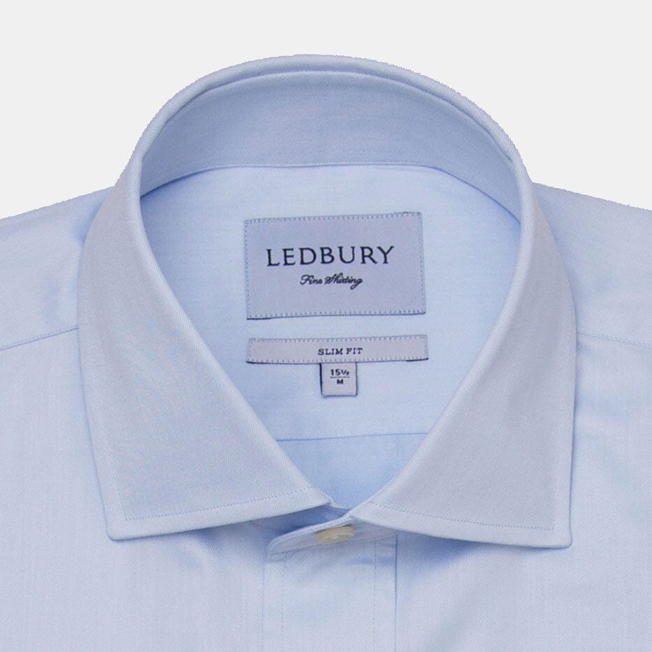 The Blue Fine Twill Spread Dress Shirt Dress Shirt- Ledbury