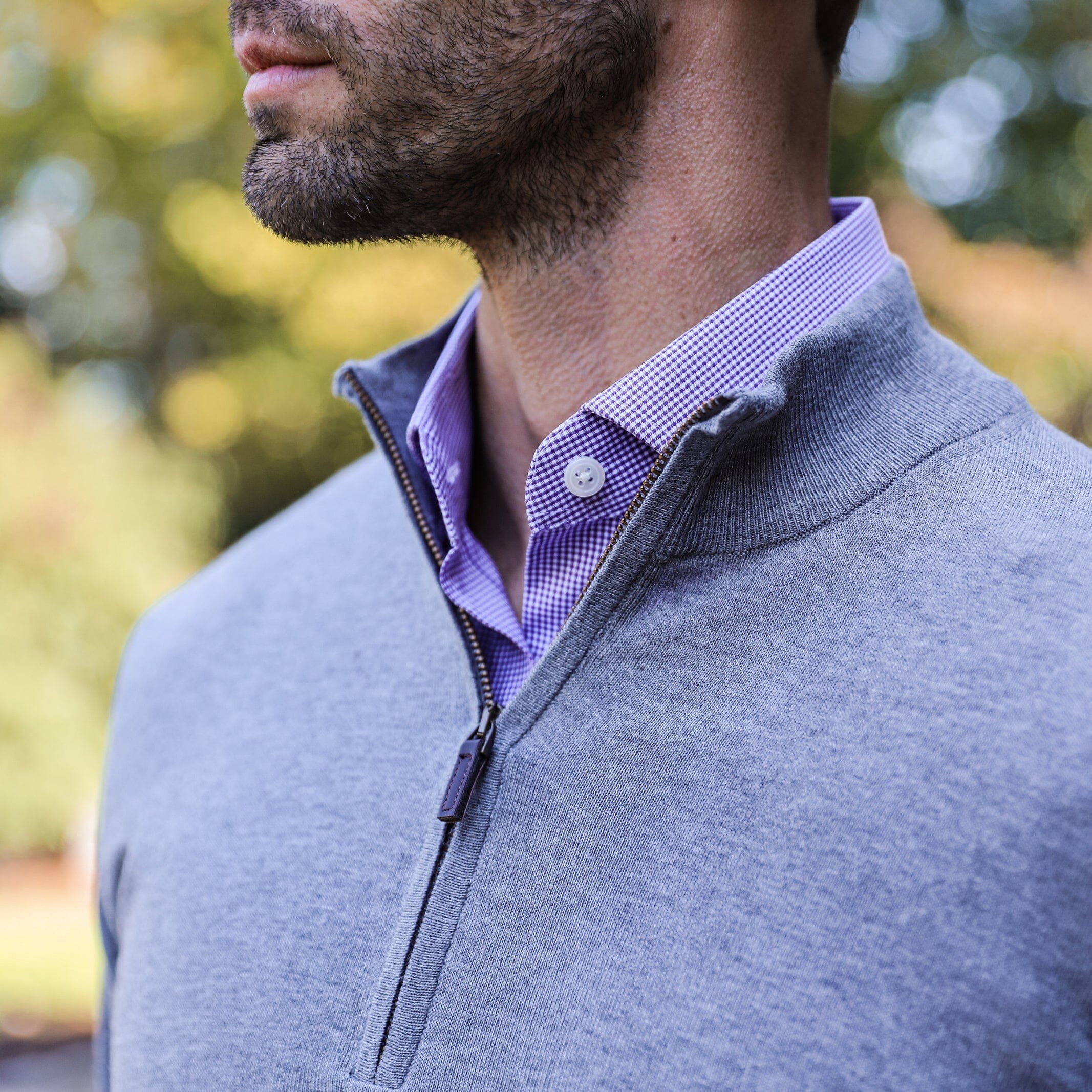 The Light Grey Heather Easterley Half-Zip Sweater Sweater- Ledbury