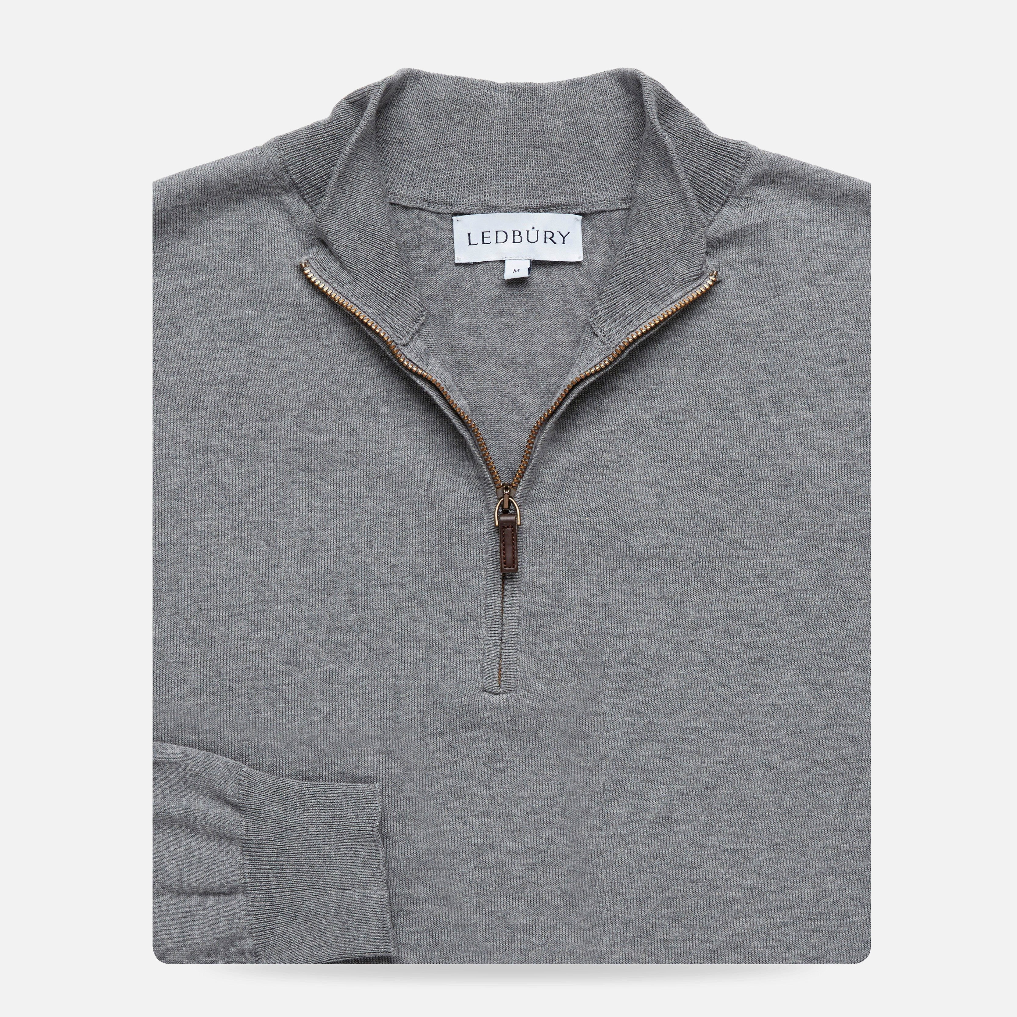 The Light Grey Heather Easterley Half-Zip Sweater Sweater- Ledbury