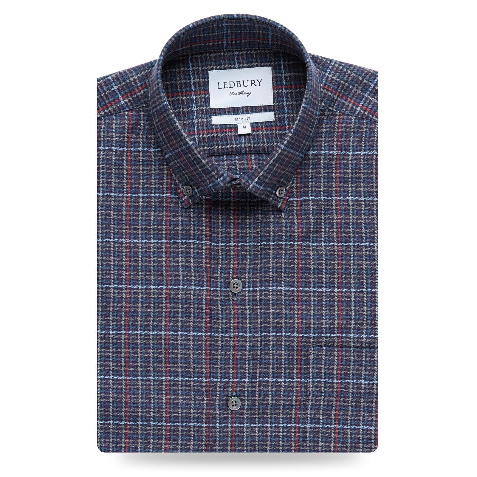 The Navy Palmyra Check Casual Shirt Casual Shirt- Ledbury