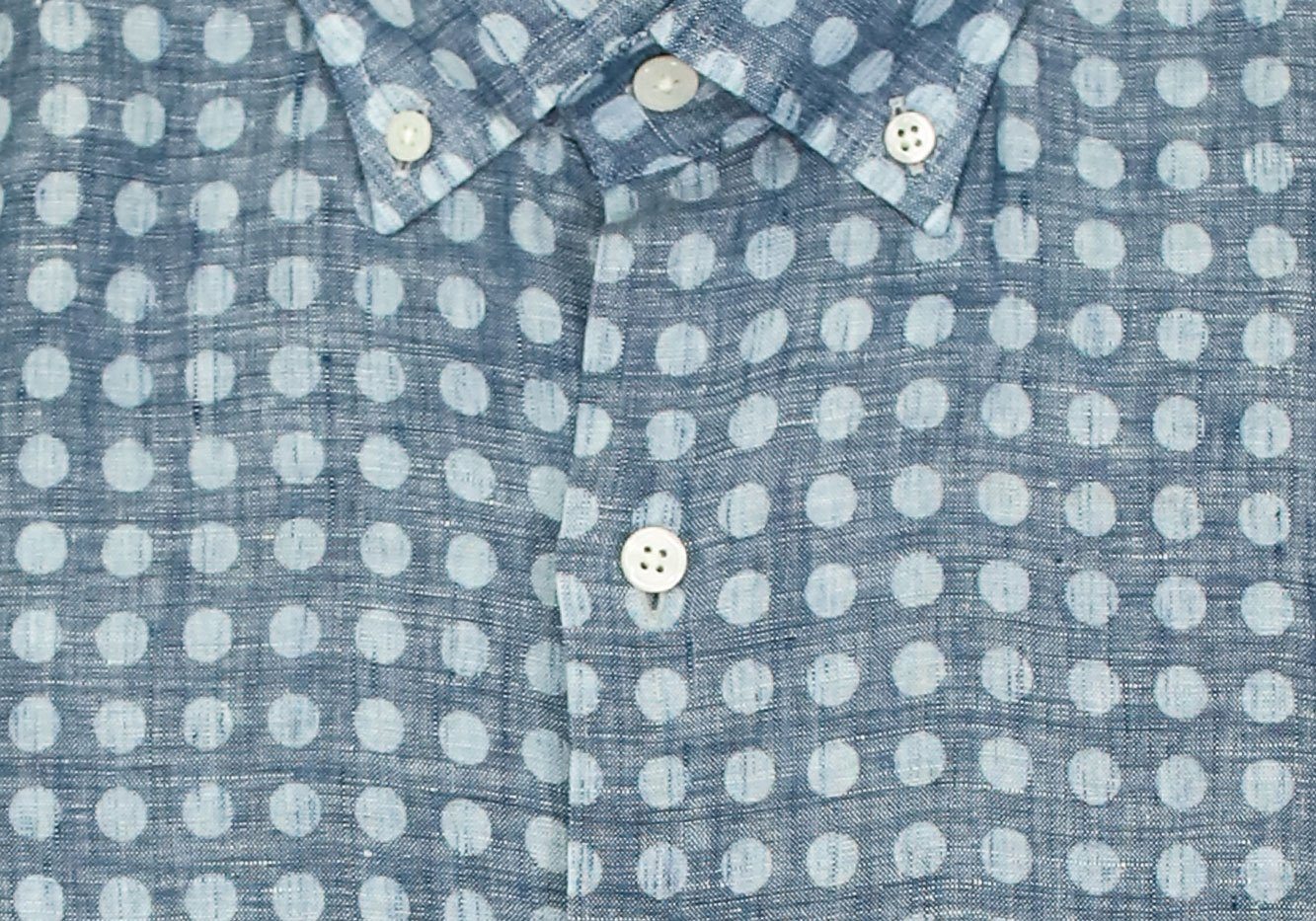 The Indigo Short Sleeve Bonnell Dot Print Casual Shirt Short Sleeve- Ledbury
