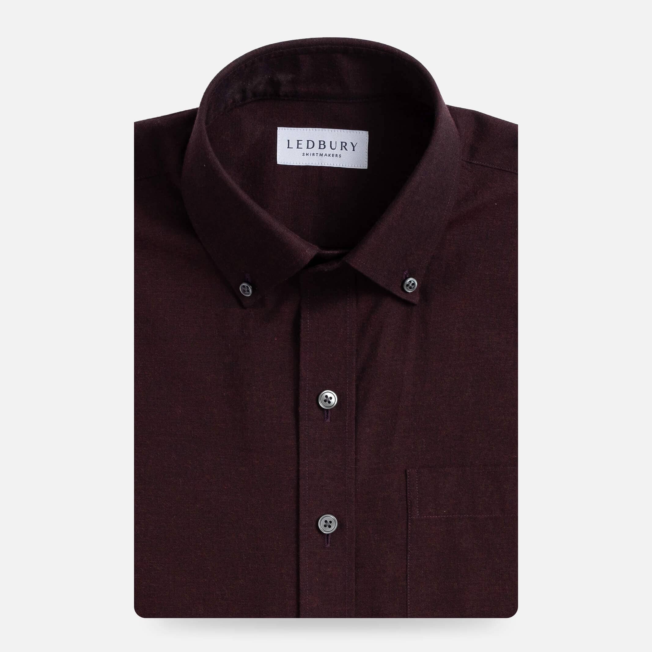 The Oxblood Kingcrest Flannel Custom Shirt Custom Casual Shirt- Ledbury
