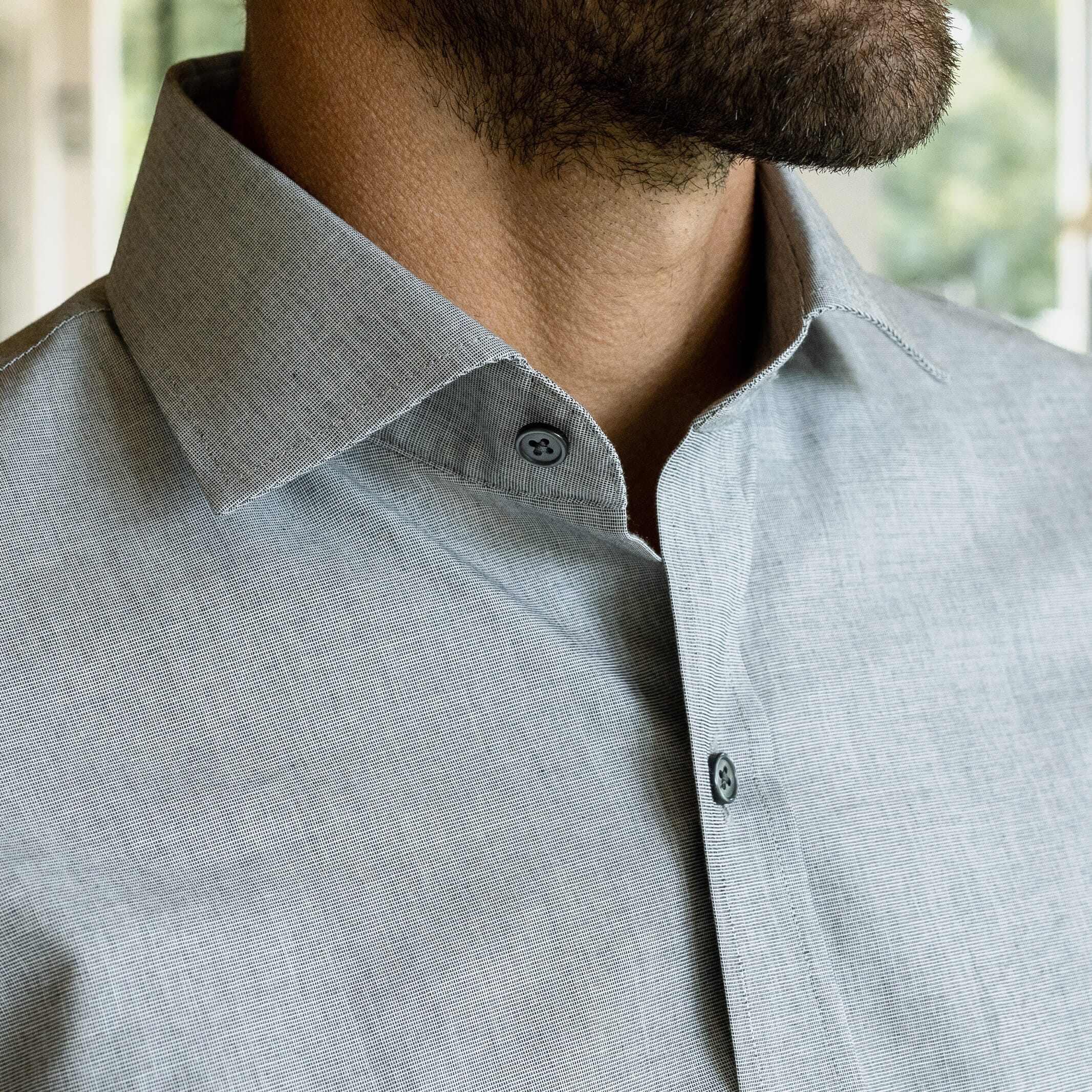 The Light Grey Marne Custom Shirt Custom Dress Shirt- Ledbury