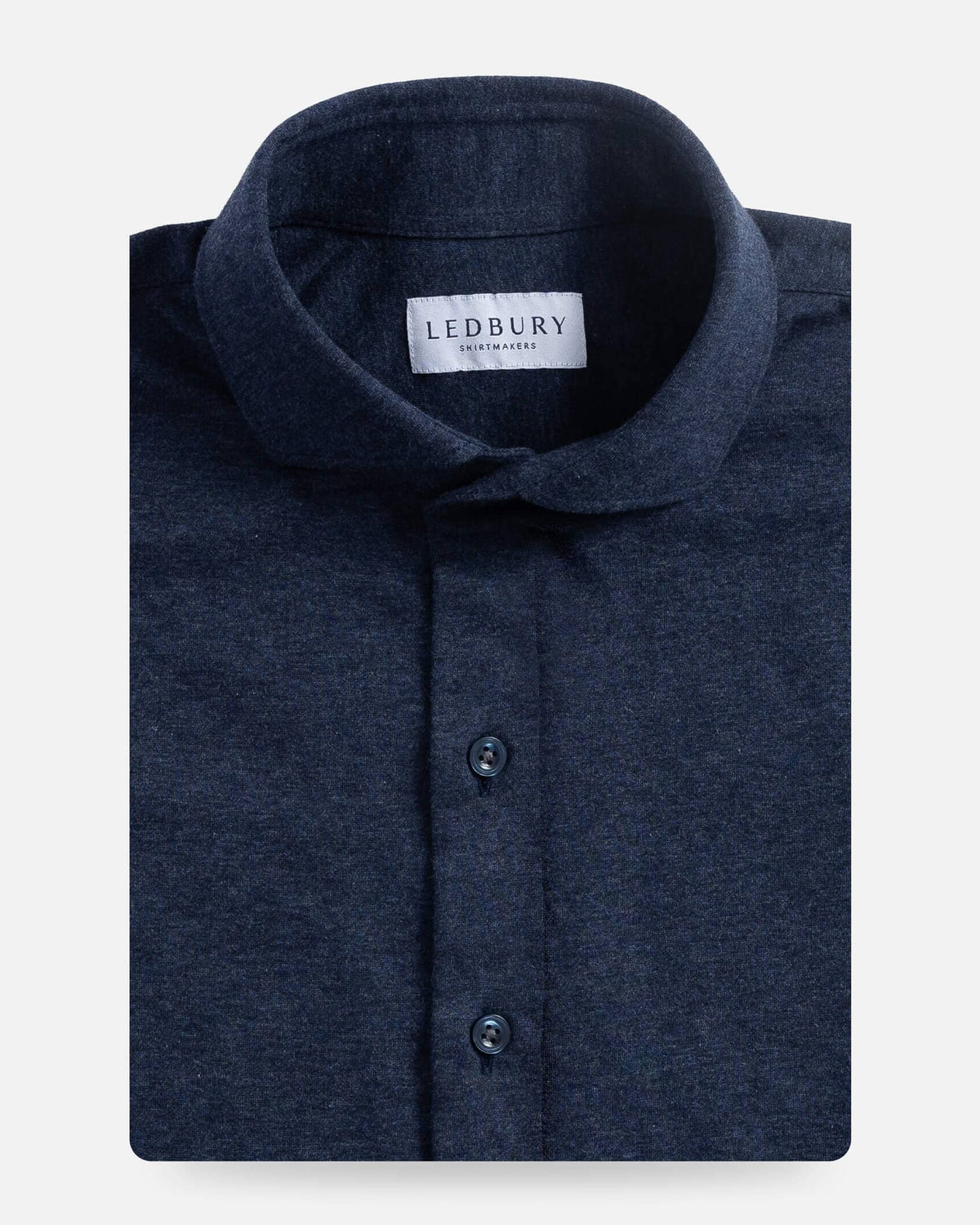 The Navy Heather Renton Brushed Jersey Custom Shirt Custom Casual Shirt- Ledbury