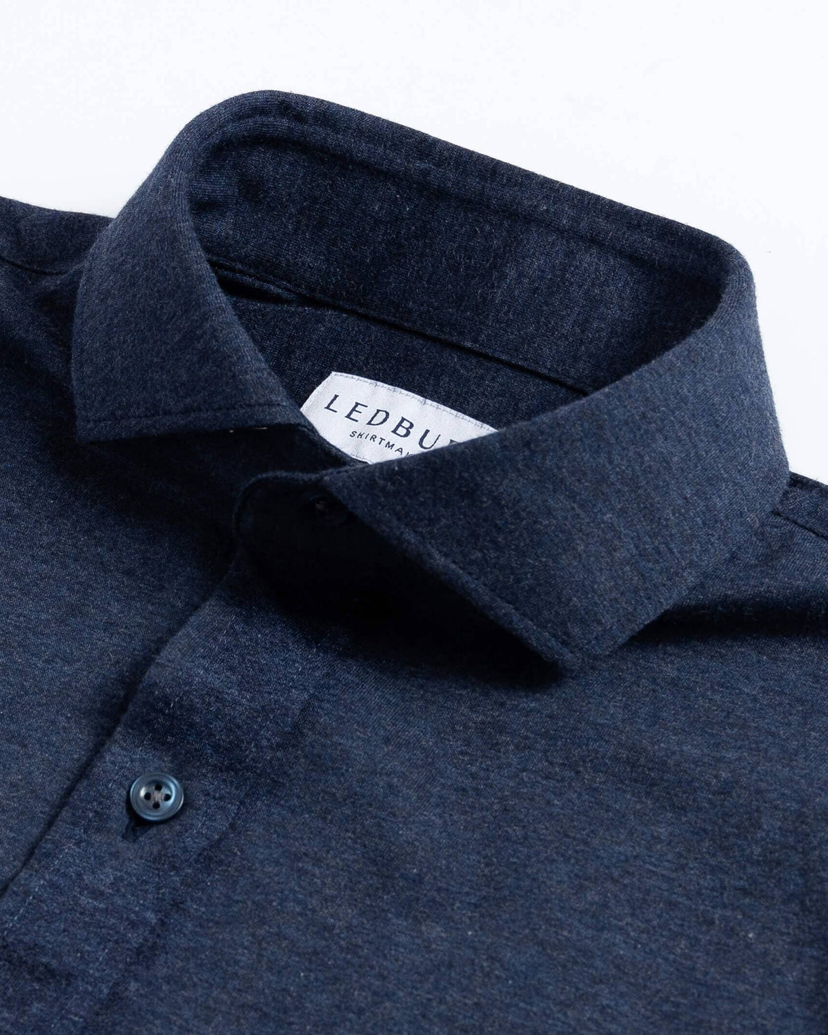 The Navy Heather Renton Brushed Jersey Custom Shirt Custom Casual Shirt- Ledbury
