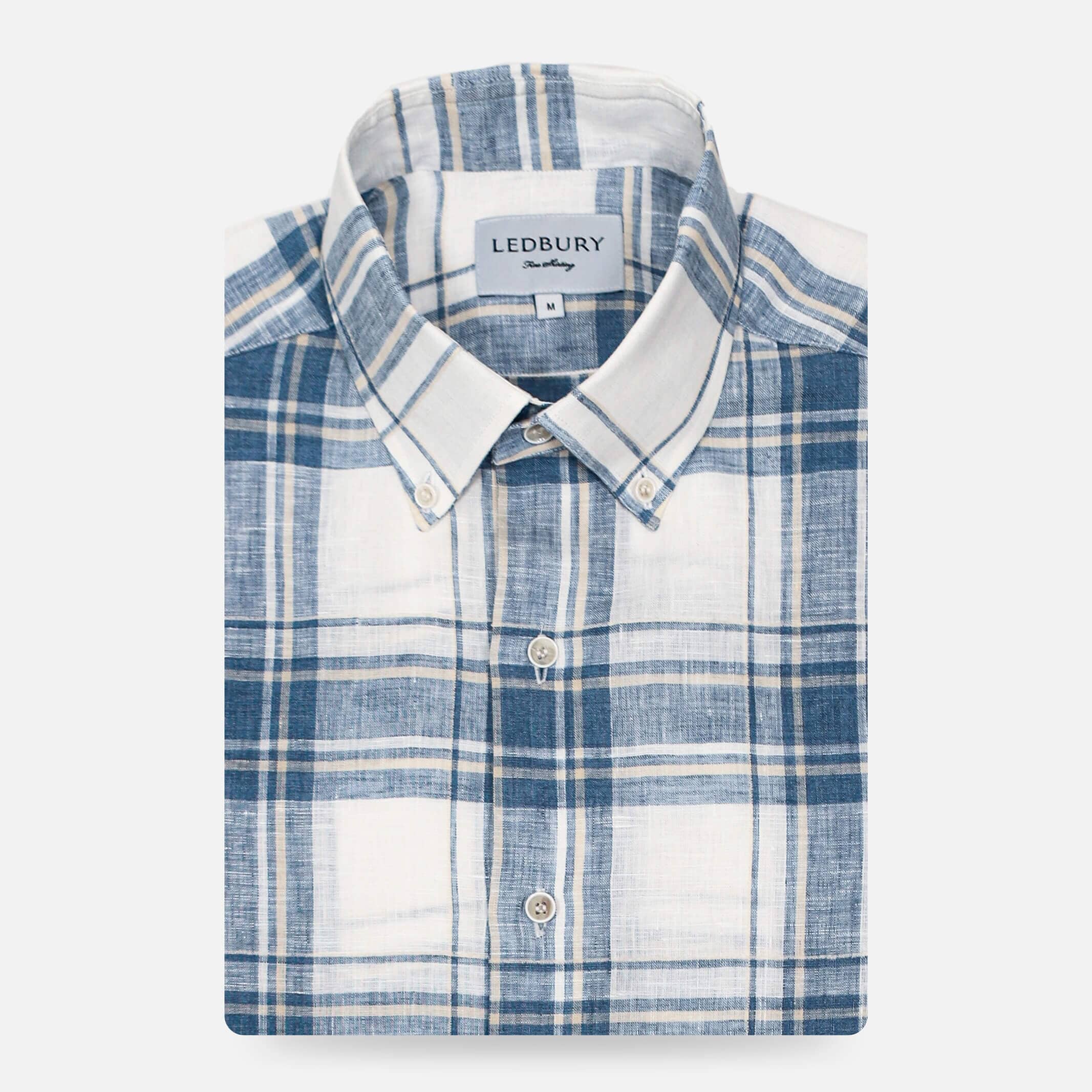 The Blue Fog Short Sleeve Hartley Linen Plaid Custom Shirt Custom Short Sleeve Shirt- Ledbury
