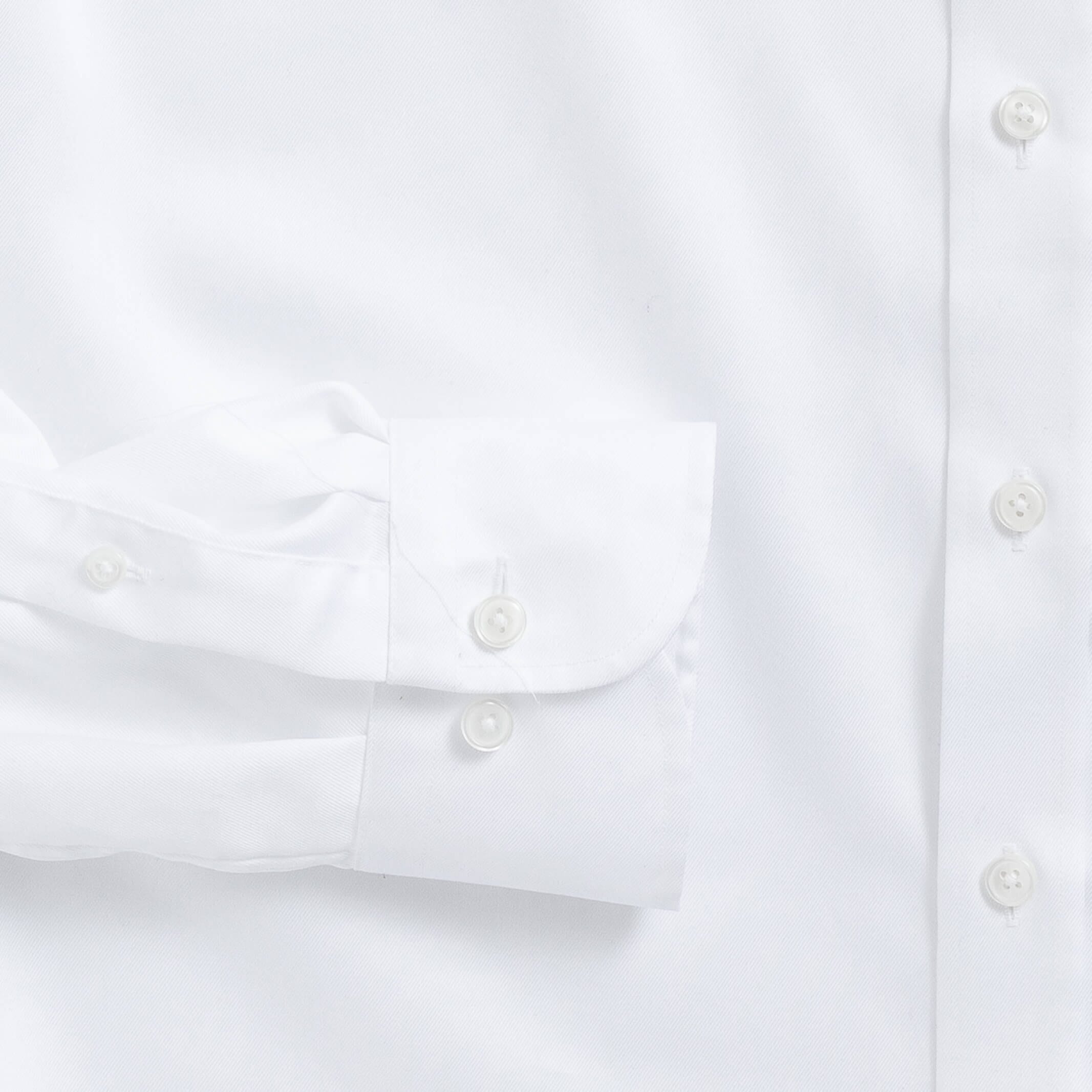 White shirt sleeve and cuff detail - double button barrel cuff non-iron shirt