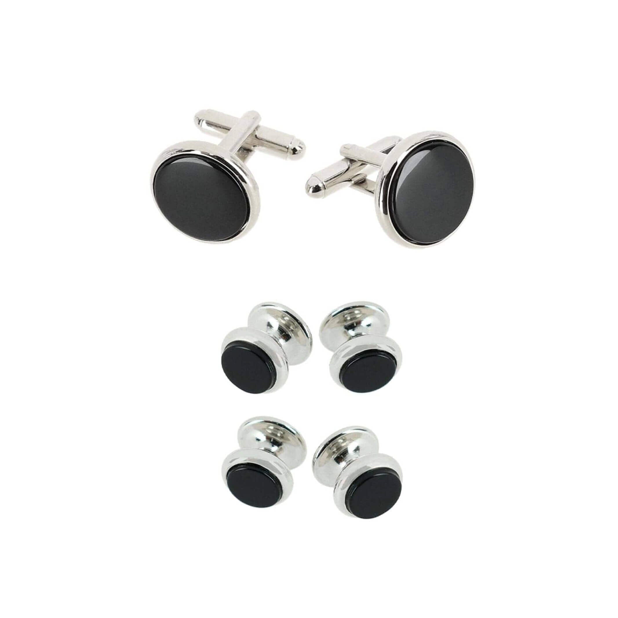 Trafalgar Sutton Genuine Onyx Stud & Cufflinks Formal Set Studs- Ledbury
