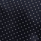 Navy Basso silk tie — jacquard weave detail, made in Italy by Ledbury