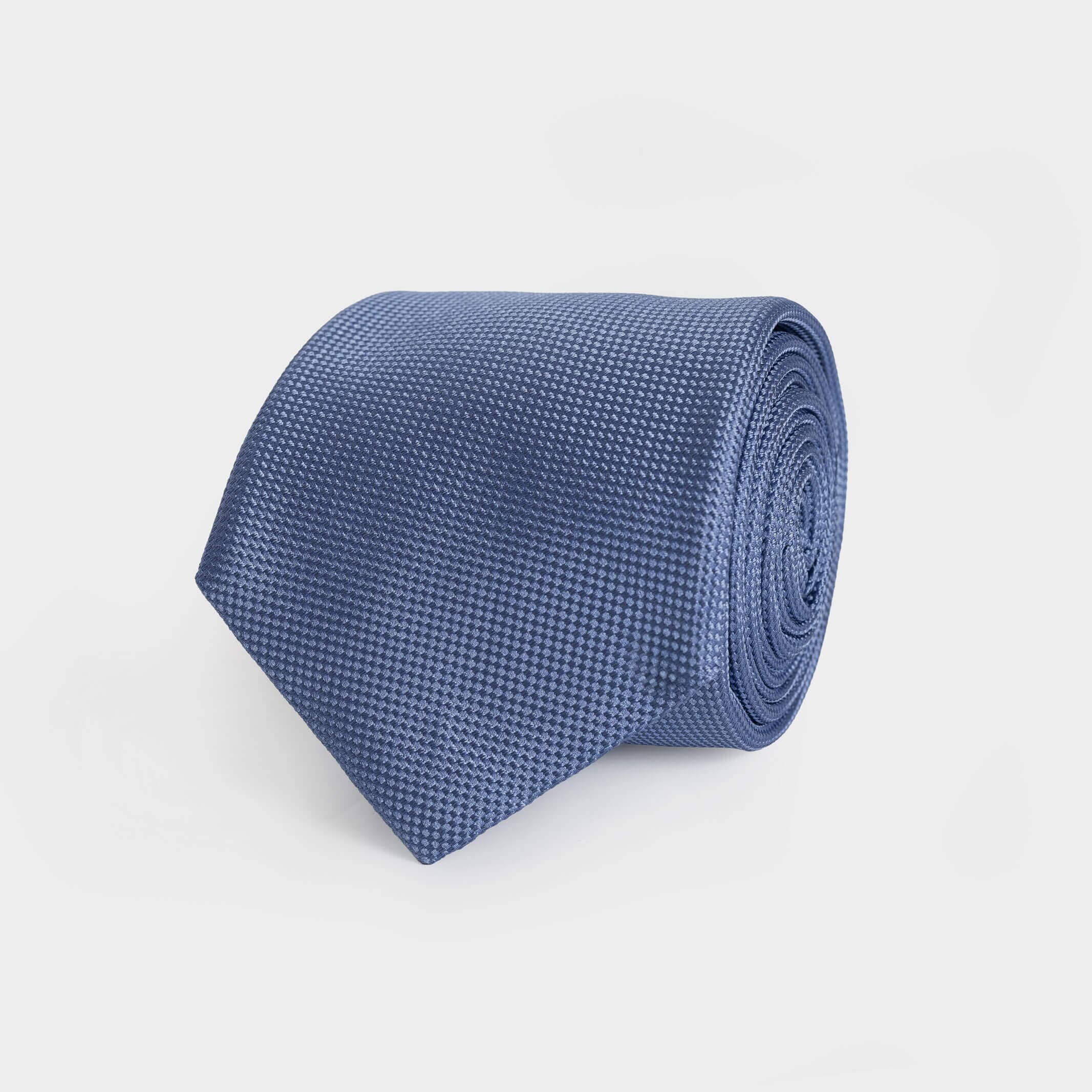 Light Blue Barone 100% silk jacquard tie — made in Italy by Ledbury