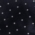 Navy Sarto silk tie — jacquard weave detail, made in Italy by Ledbury