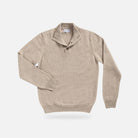 Camel Heather Brewer Mock Neck Sweater – front view | Ledbury