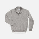 Smoke Heather Brewer Mock Neck Sweater – front view | Ledbury