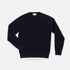 Navy Walden Thermal Crew Sweater – Front View | Ledbury
