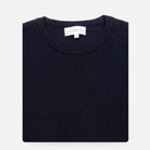 Navy Walden Thermal Crew Sweater – Folded | Ledbury