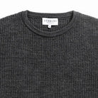 Dark Grey Walden Thermal Crew Sweater – neck detail| Ledbury