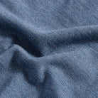Close-up of 100% extrafine wool fabric on the Blue Heather Emmons V-neck sweater