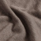 Close-up of 100% extrafine wool fabric on the Brown Heather Emmons V-neck sweater