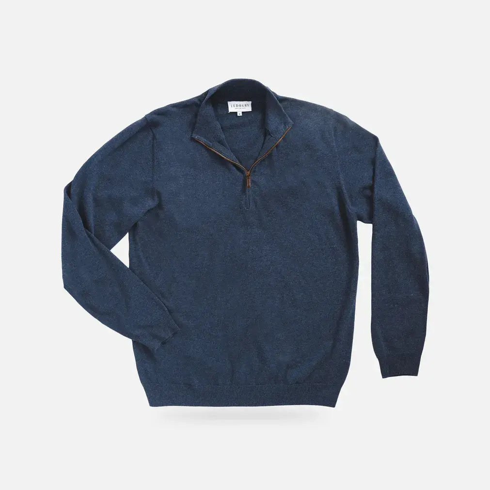 Cadet Blue Easterley Pullover Sweater – Front View | Ledbury