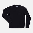 Men's Navy Boden Crew merino wool sweater — front view