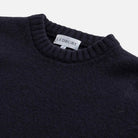 Contrast ribbing detail at neck and cuffs on the Navy Boden Crew sweater by Ledbury