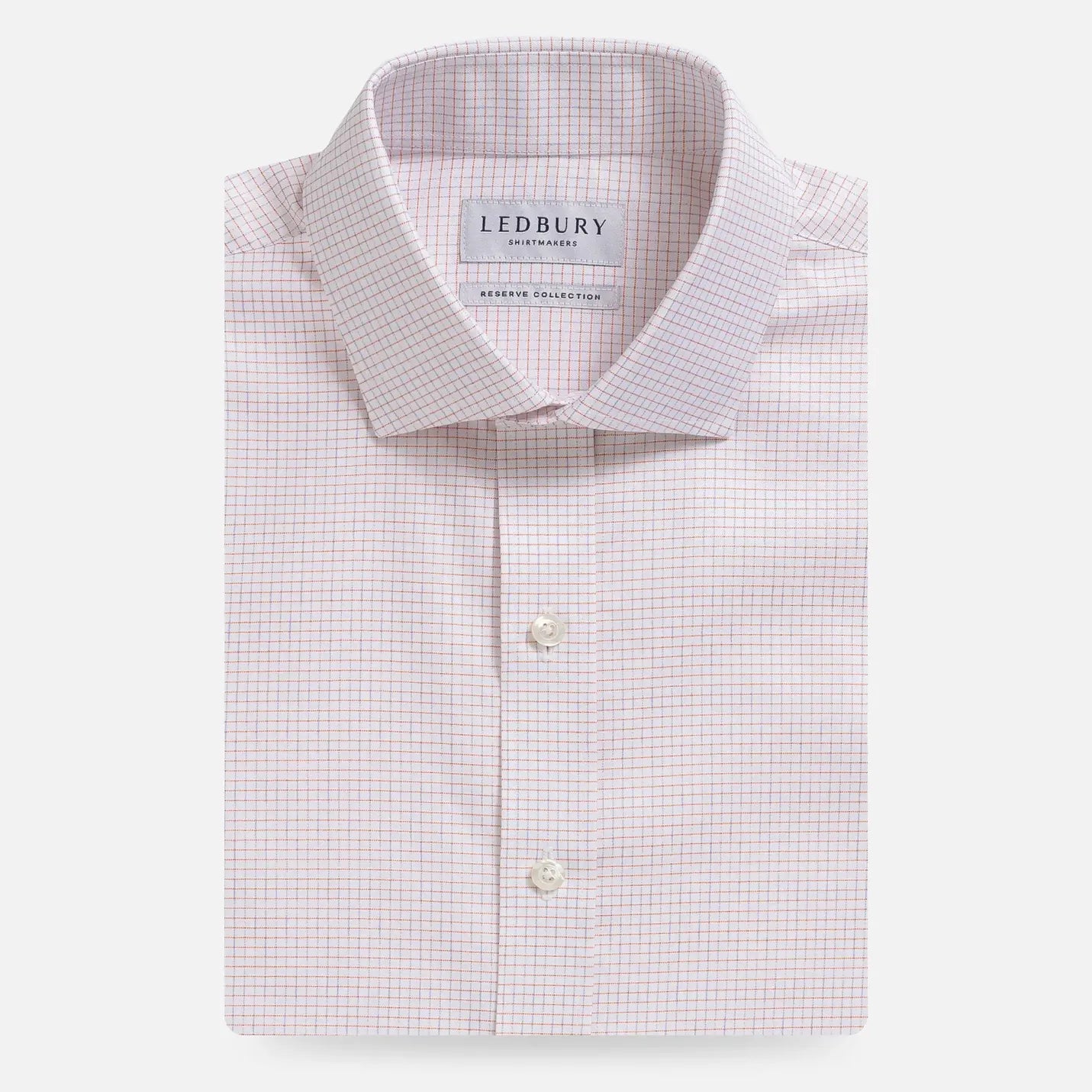 Apricot check dress shirt with European-woven twill - Ledbury Kentland custom fit shirt