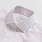 Apricot Kentland Check dress shirt detail - richly textured micro-check pattern