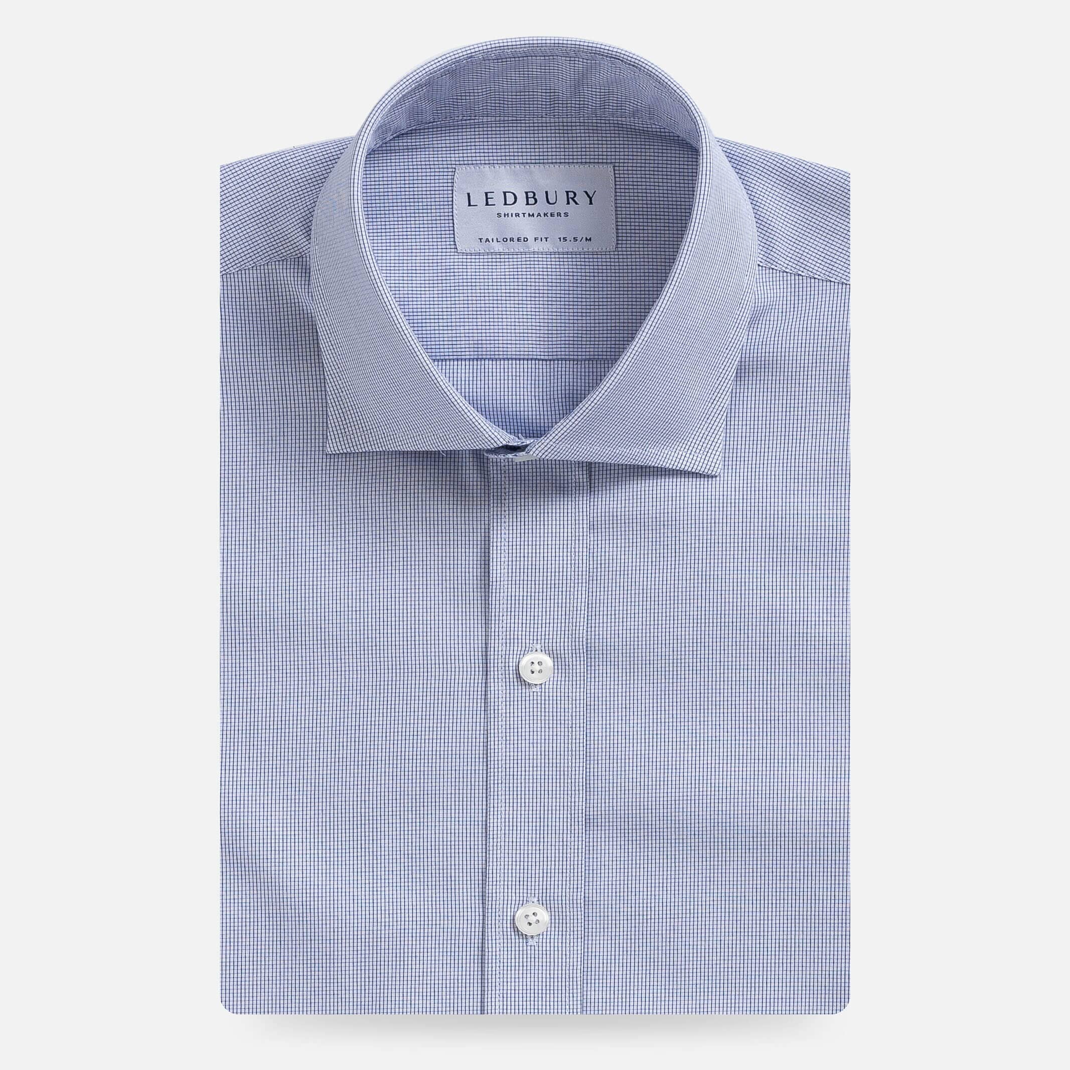 The Navy Mayfair Check Dress Shirt Dress Shirt- Ledbury
