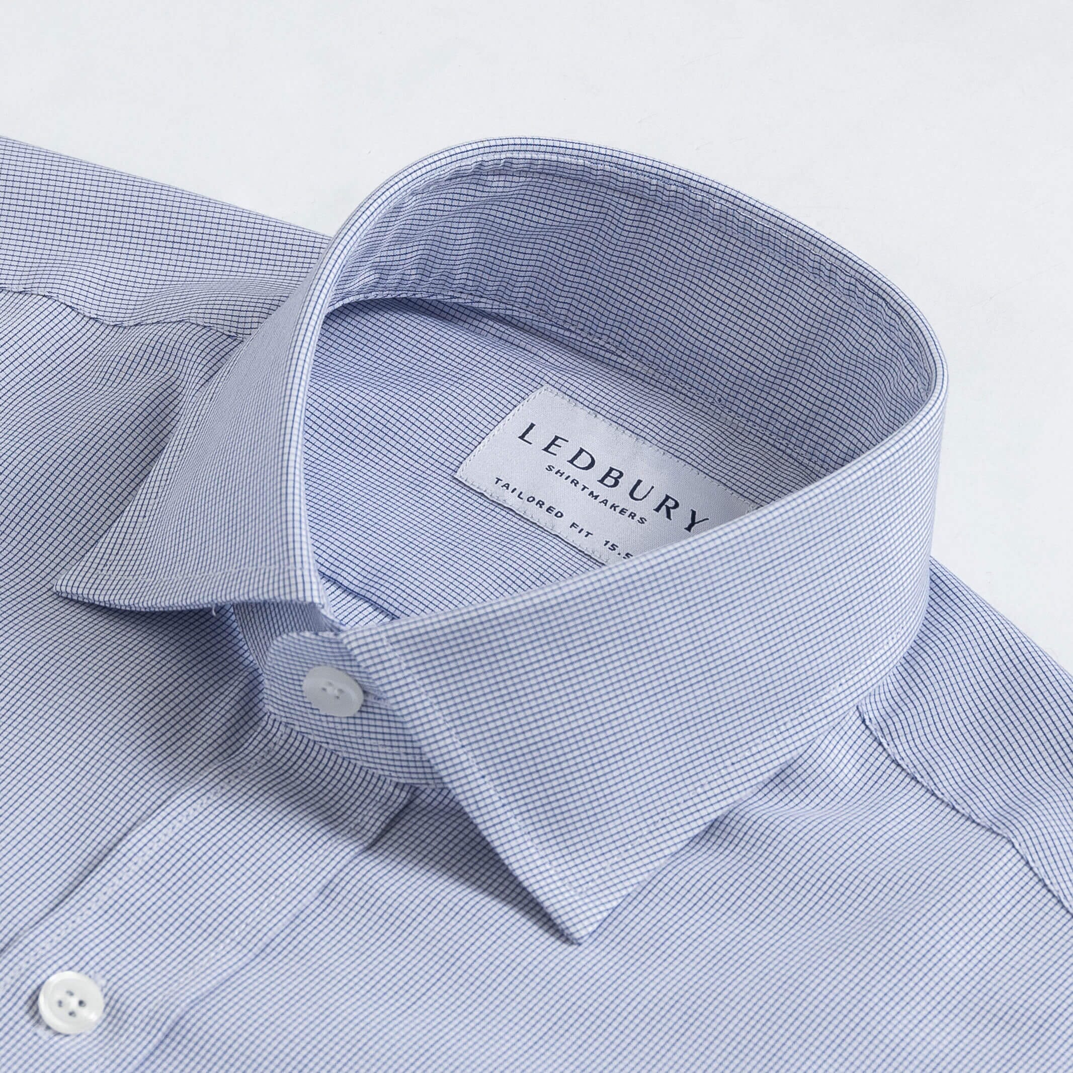 The Navy Mayfair Check Dress Shirt Dress Shirt- Ledbury