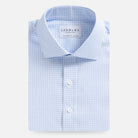 The Light Blue Geller Check Custom Shirt Custom Dress Shirt- Ledbury