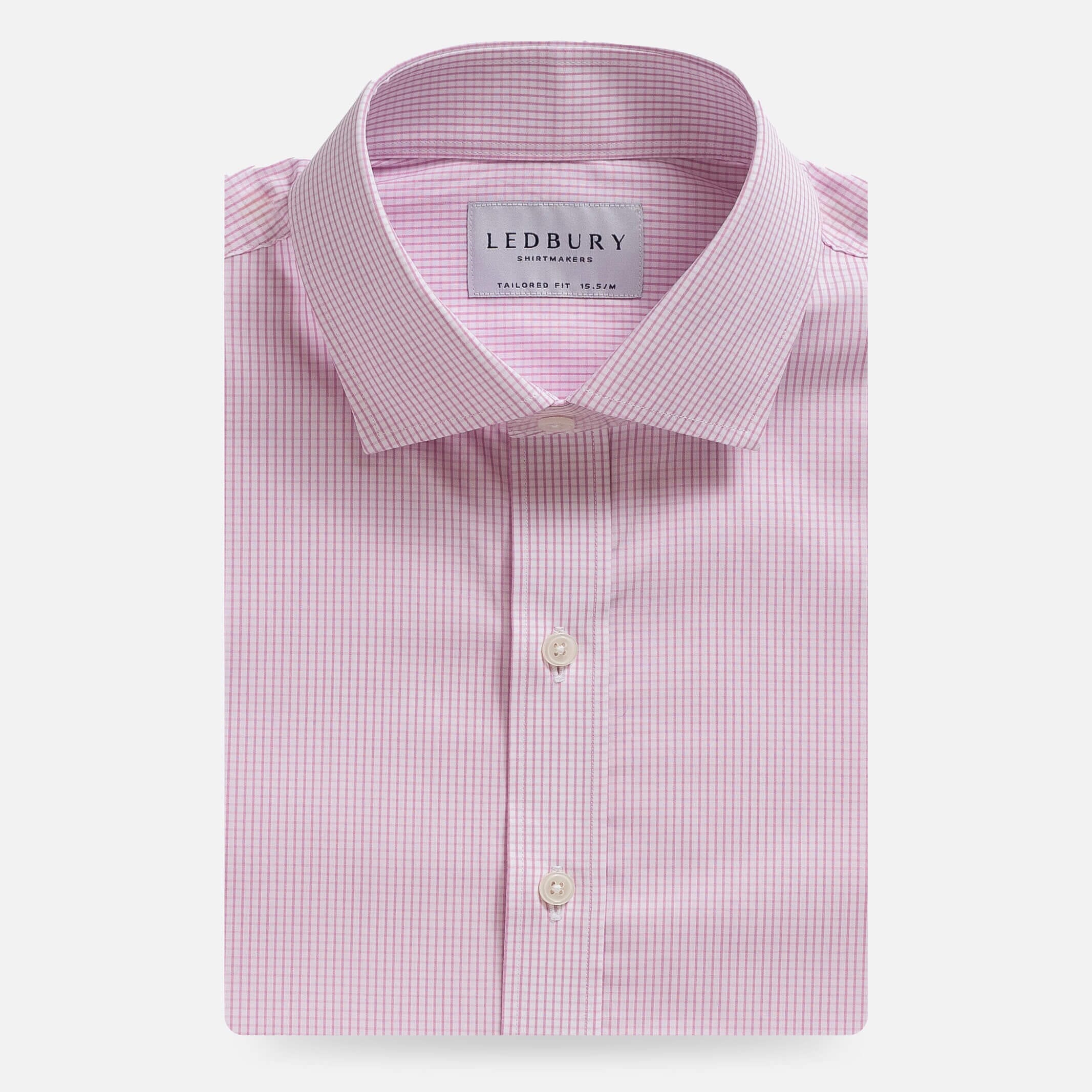 The Pink Mills Micro Check Dress Shirt Dress Shirt- Ledbury