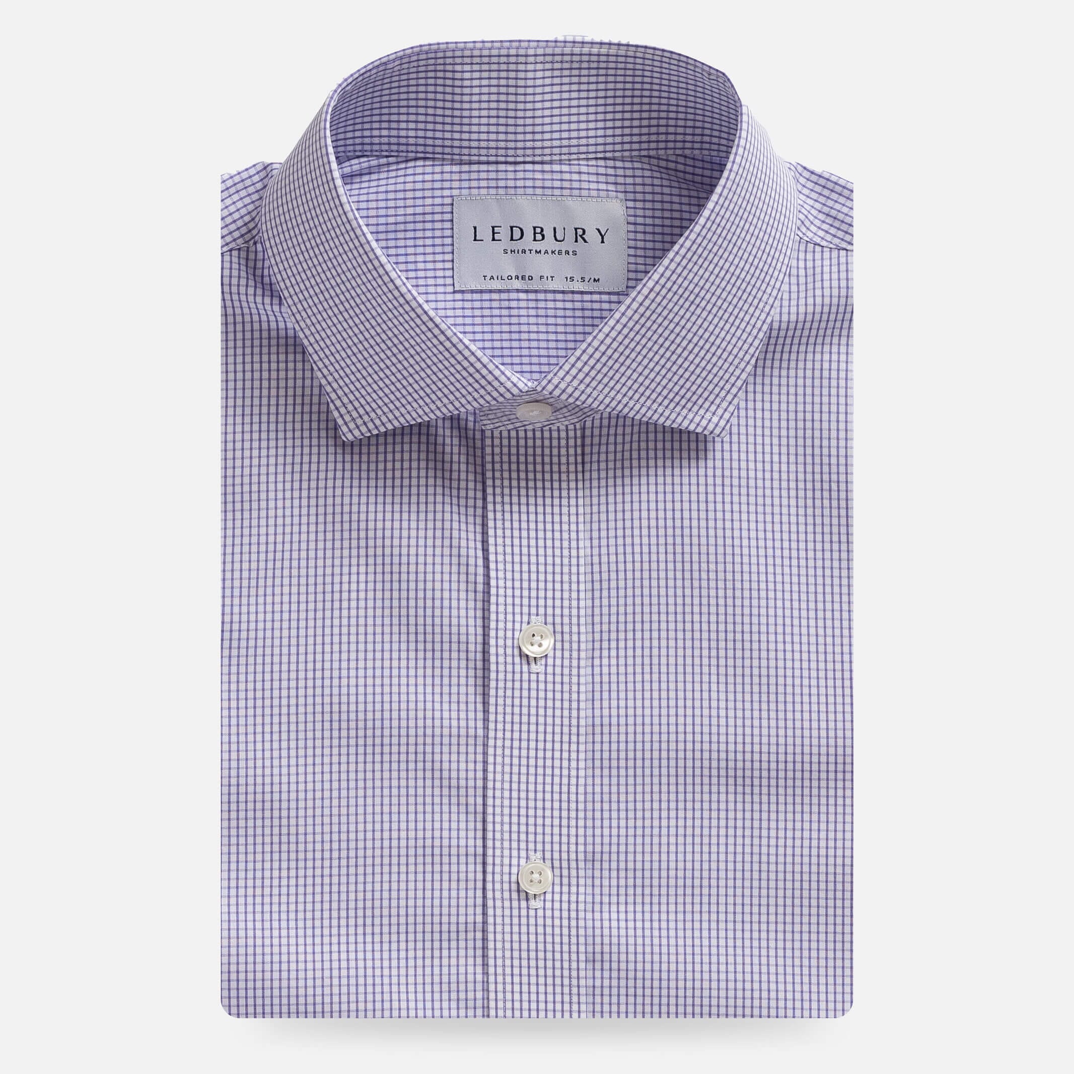 The Purple Mills Micro Check Dress Shirt Dress Shirt- Ledbury