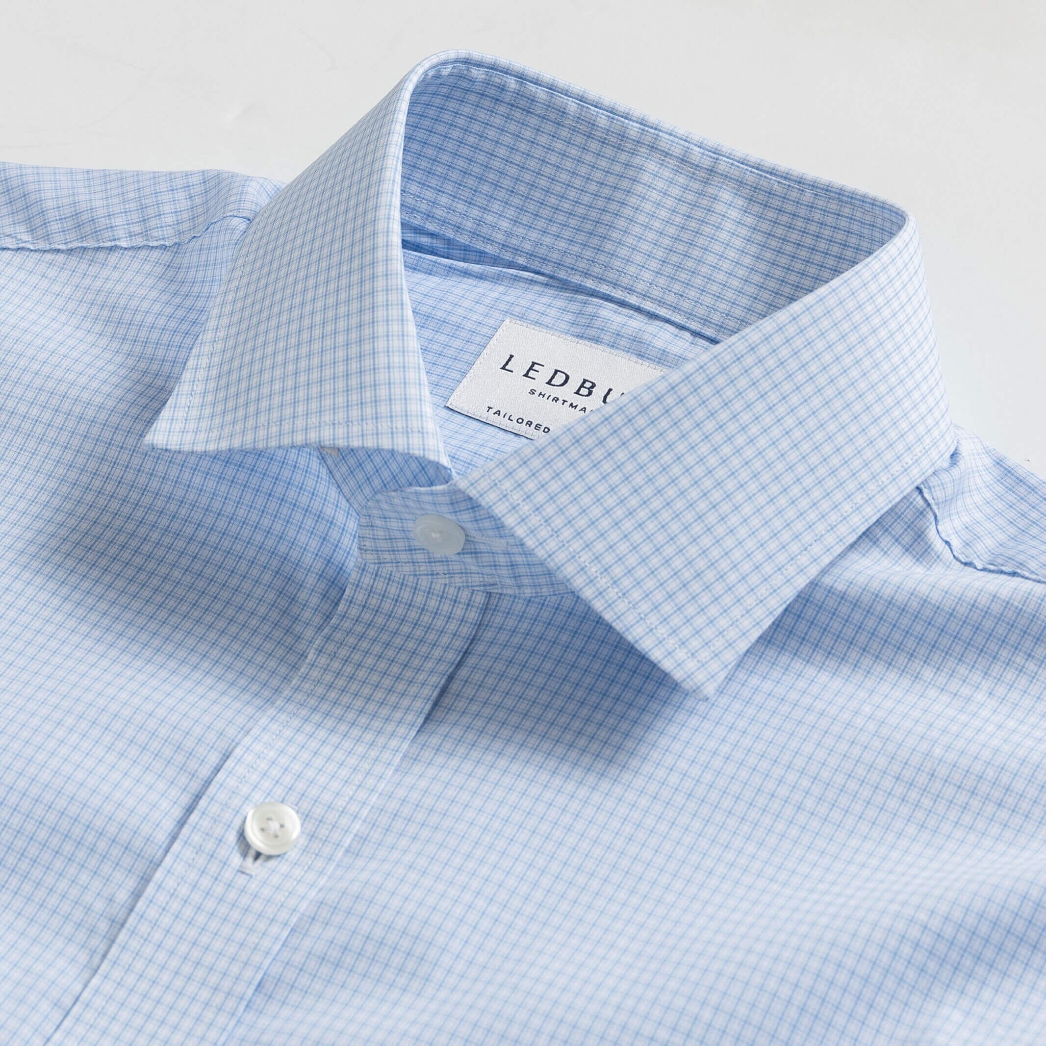 The Light Blue Norman Check Dress Shirt Dress Shirt- Ledbury