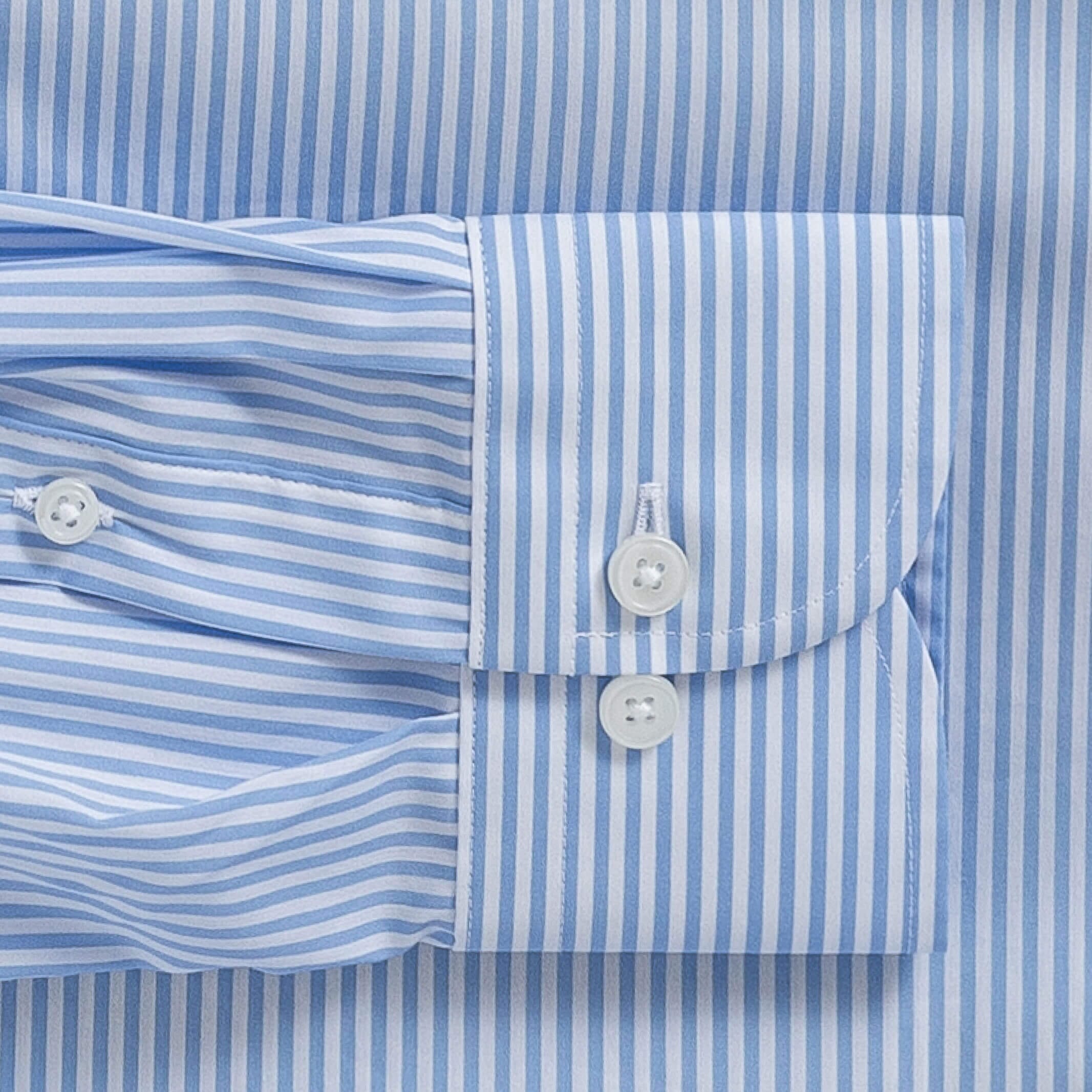 The Light Blue Broughton Stretch Poplin Custom Shirt Custom Dress Shirt- Ledbury