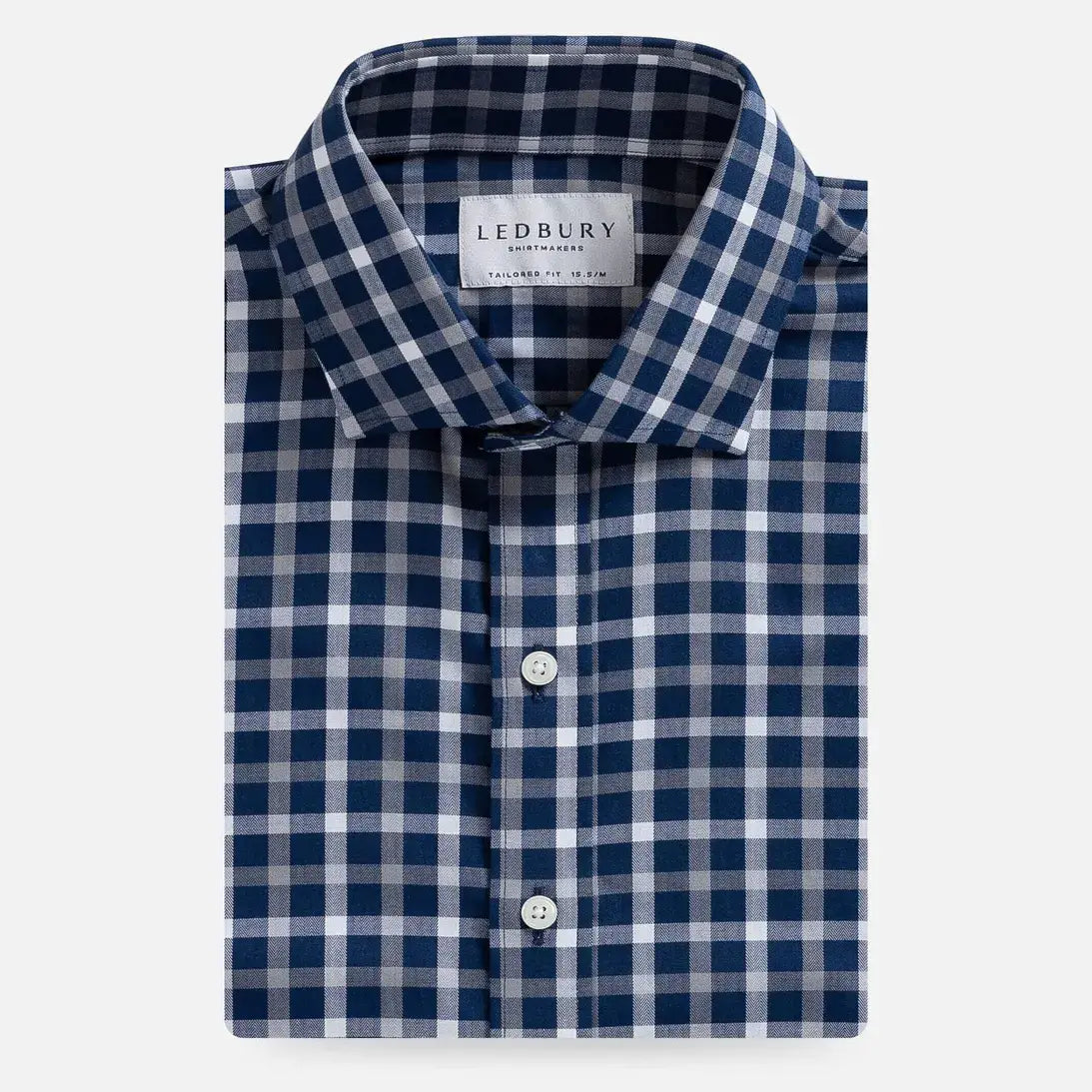 The Navy Blue Miller Check Custom Shirt Custom Casual Shirt- Ledbury