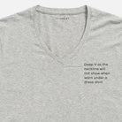 Ledbury Heather Grey V Neck Undershirt – fabric detail, 47% cotton 47% modal 6% spandex