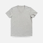 Ledbury Heather Grey V Neck Undershirt – front view, low-contrast under dress shirts, cotton modal blend