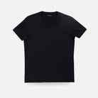 Ledbury Black V Neck Undershirt – front view, pairs with dark dress shirts, cotton modal blend