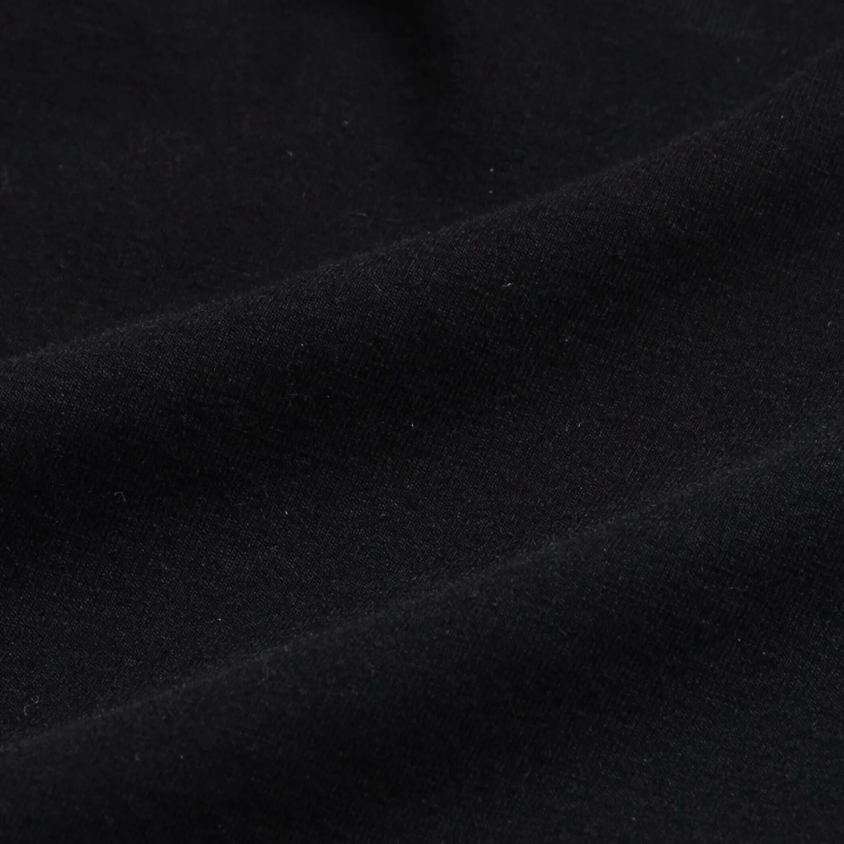 Ledbury Black Crew Neck Undershirt – detail view, 47% cotton 47% modal 6% spandex jersey knit