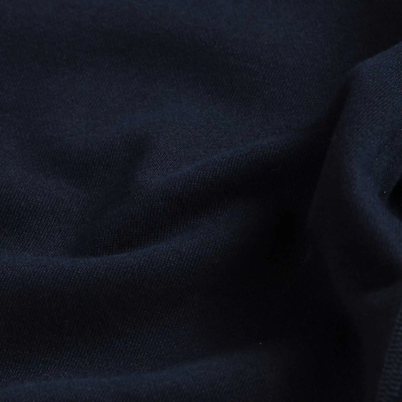 Ledbury Navy Quarter Zip – detail view, metal zipper and leather pull hardware