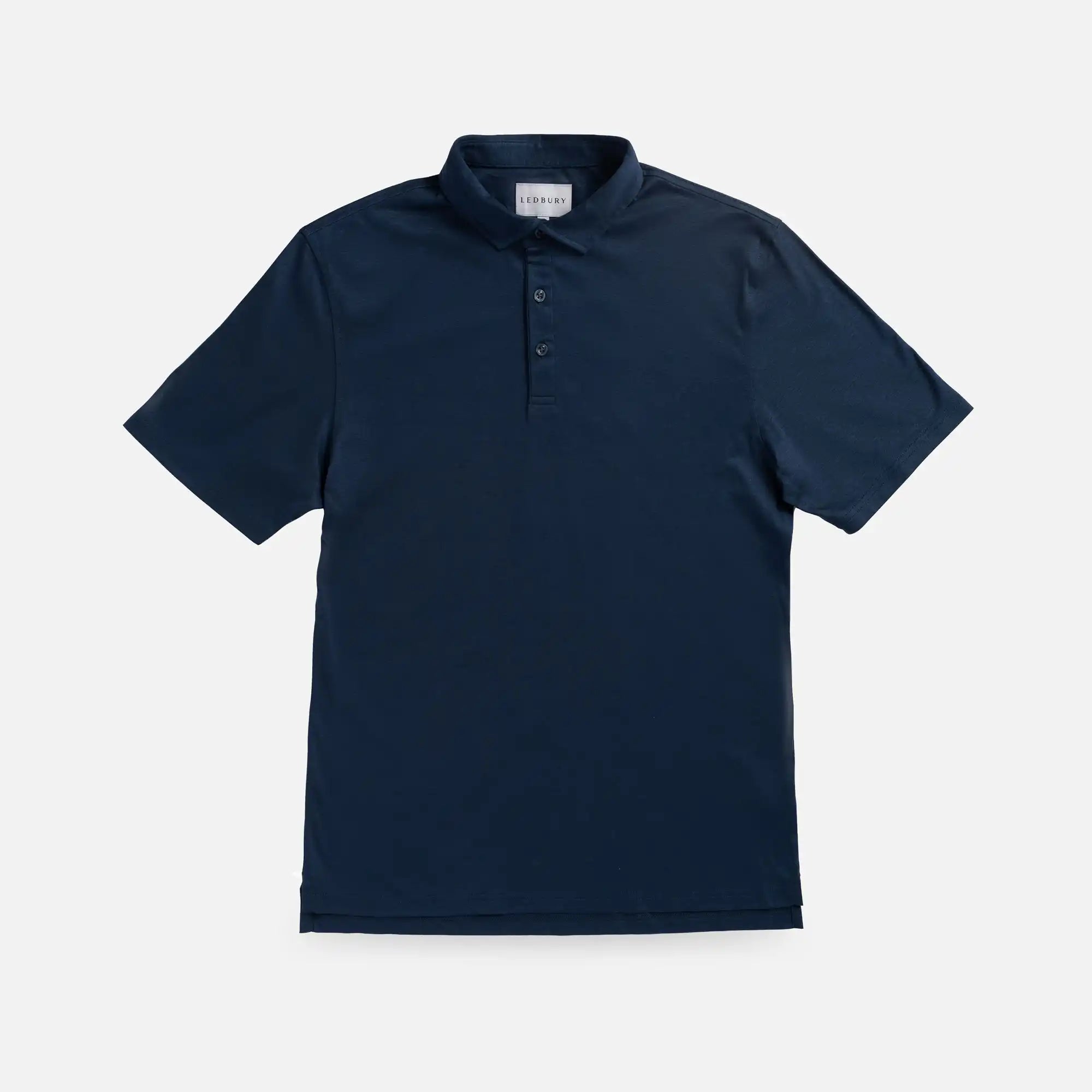 The Navy Blue Collins Knit Polo Custom Polo Custom Polo- Ledbury