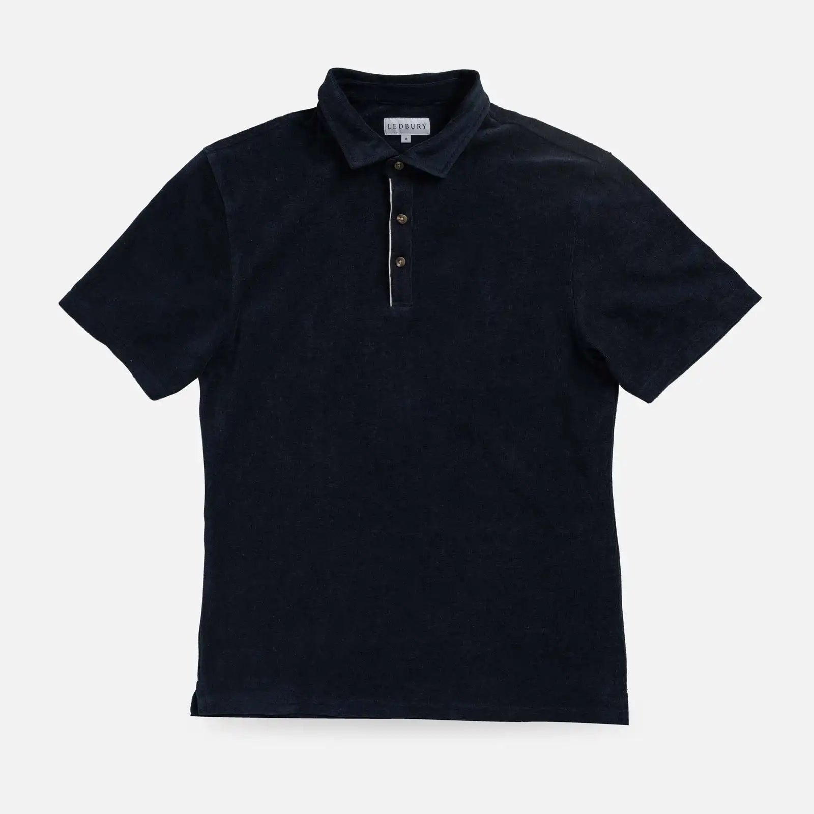 Navy Clancy Terry Cloth Polo – Front View