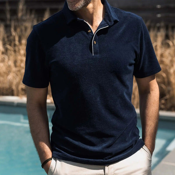 Navy Clancy Terry Cloth Polo – Lifestyle