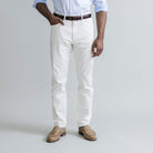Ledbury Natural Stone Franklin 5 Pocket Custom Pant — full front view, made to order in your choice of waist and inseam